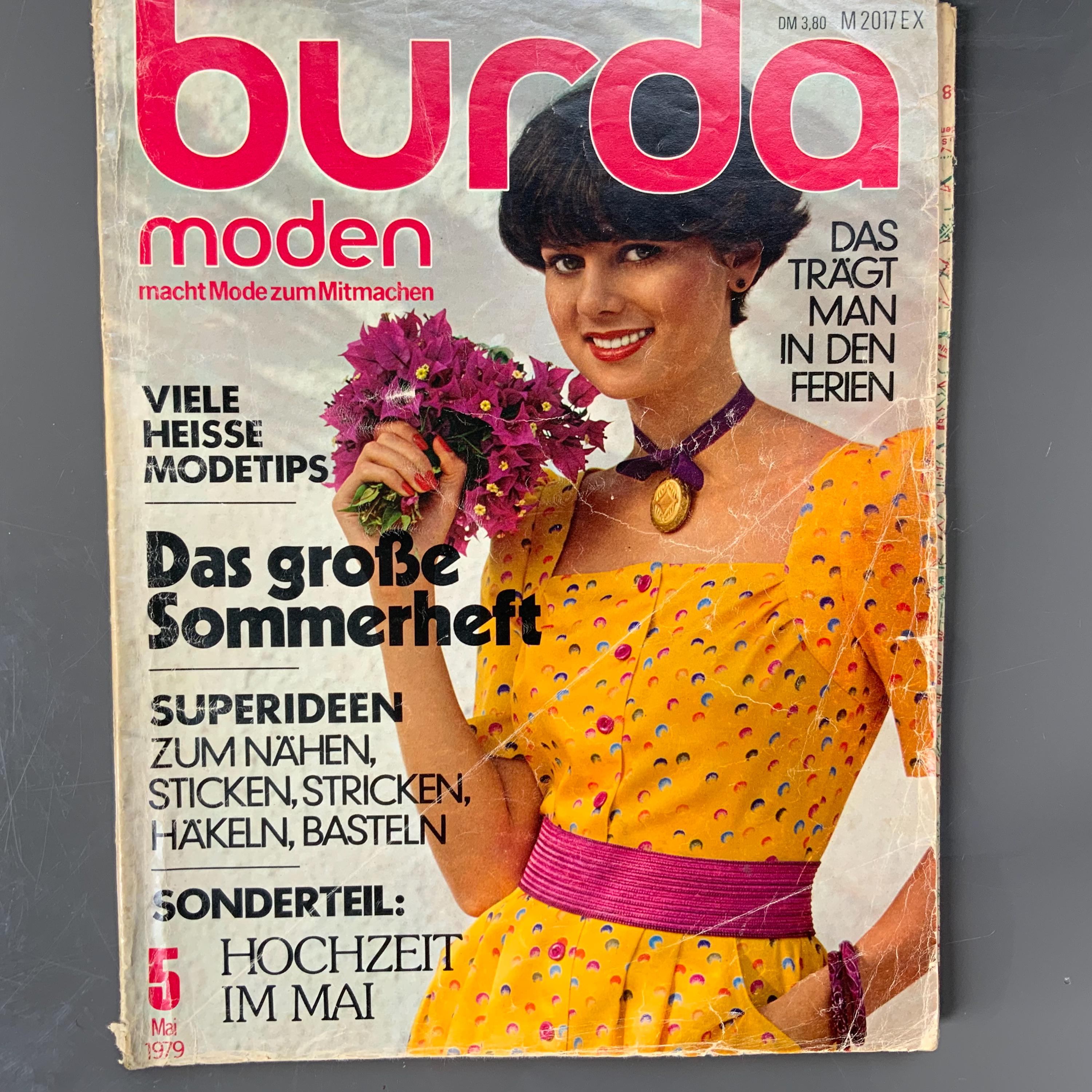 Burda Modenのヴィンテージ雑誌、裁縫パターンと説明書、1978～1979年