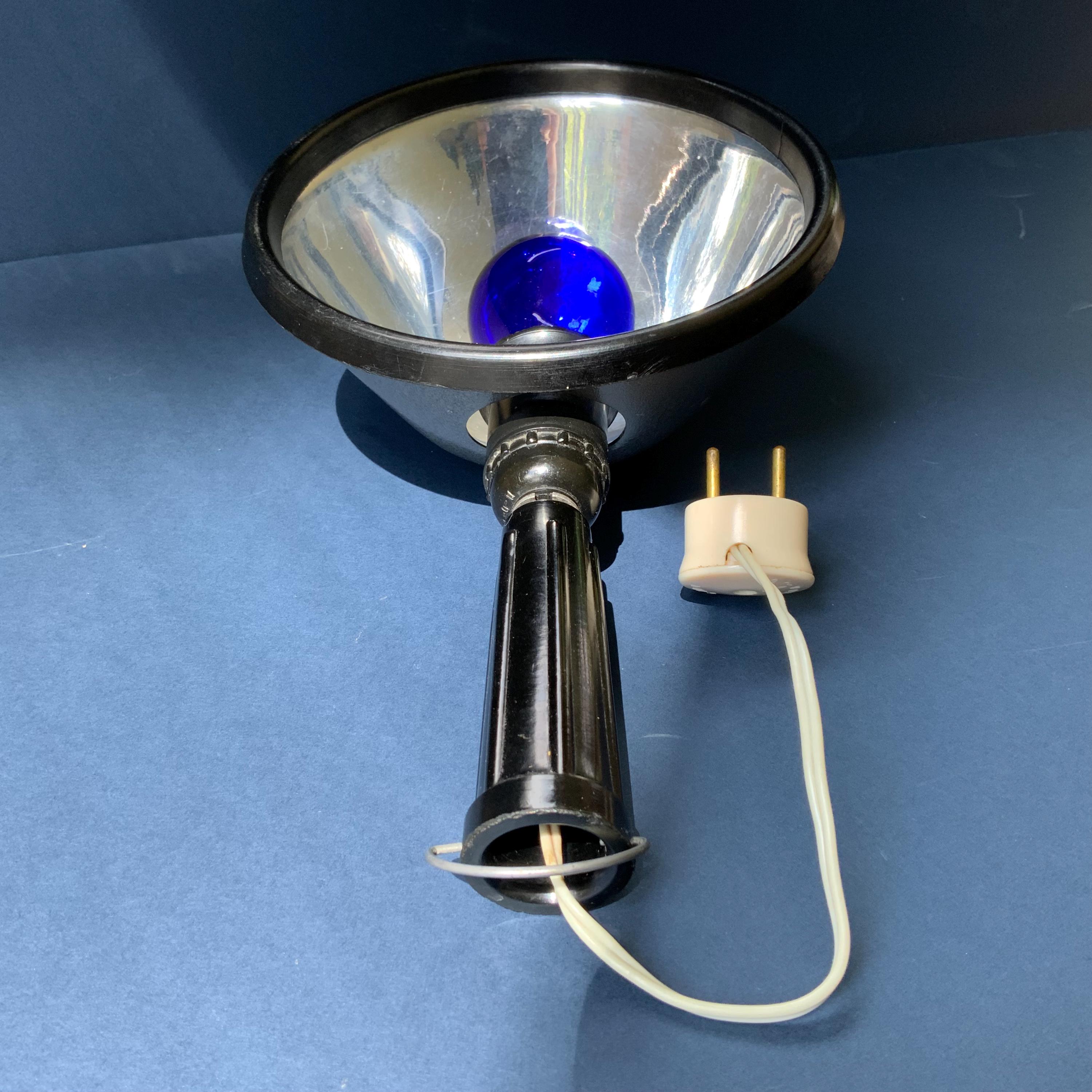Vintage Blue Medical Lamp: Infrared Light Therapy, Minin's