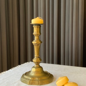 Vintage heavy Metal Candle Holder, Bronze, Church Attribute.