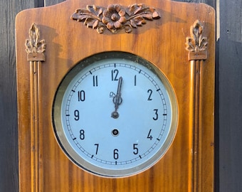 Vintage Old Wall Clock/Non-Working condition/Mechanical Hanging Clock.Soviet Wooden Case Clock Retro watch from the 60s/USSR/Farmhouse decor