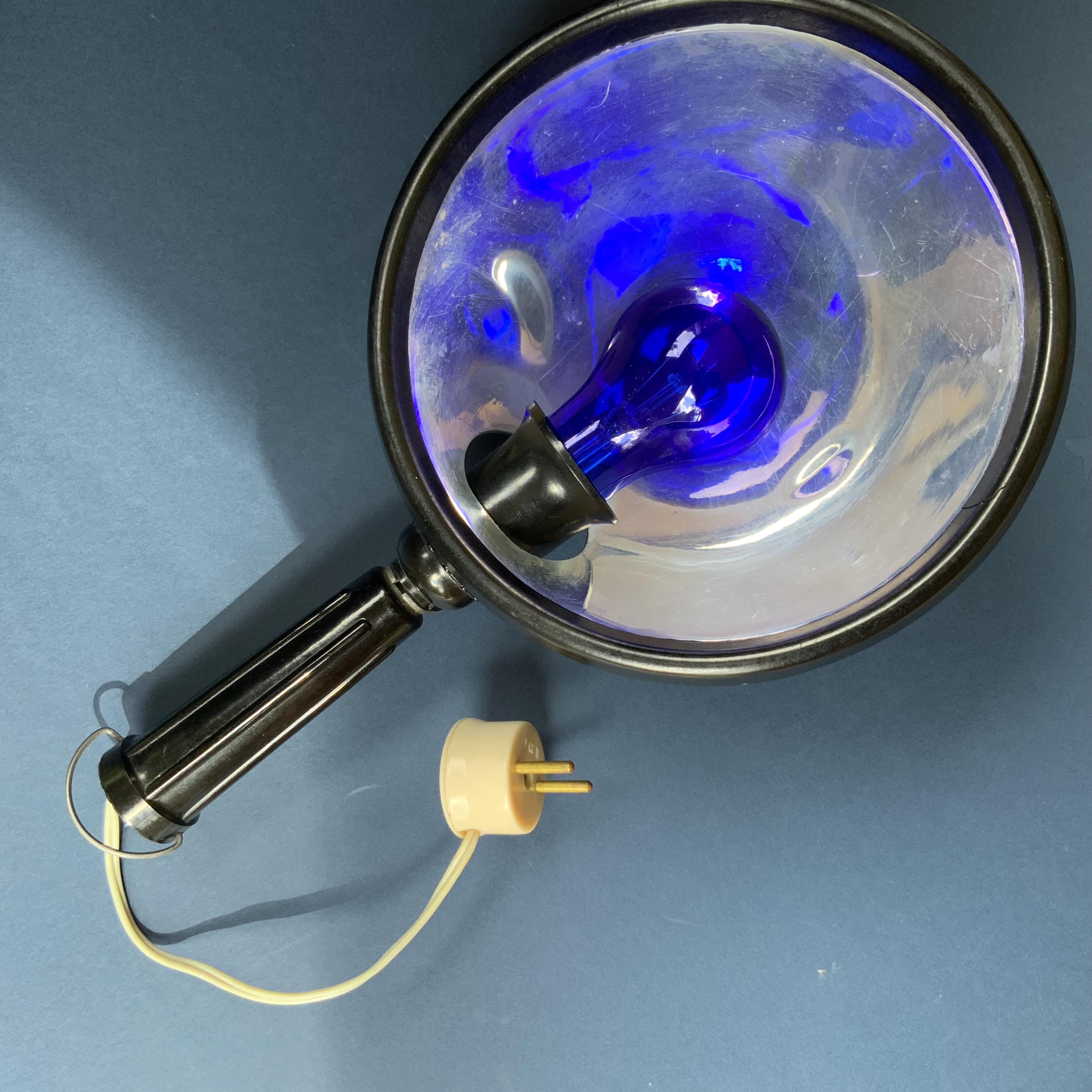 Vintage Blue Medical Lamp: Infrared Light Therapy, Minin's