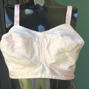 Unused, Vintage lingerie 70s bullet bra, Light Pink vintage White satin cotton bra. Satin bra, USSR cotton lingerie, organic cotton