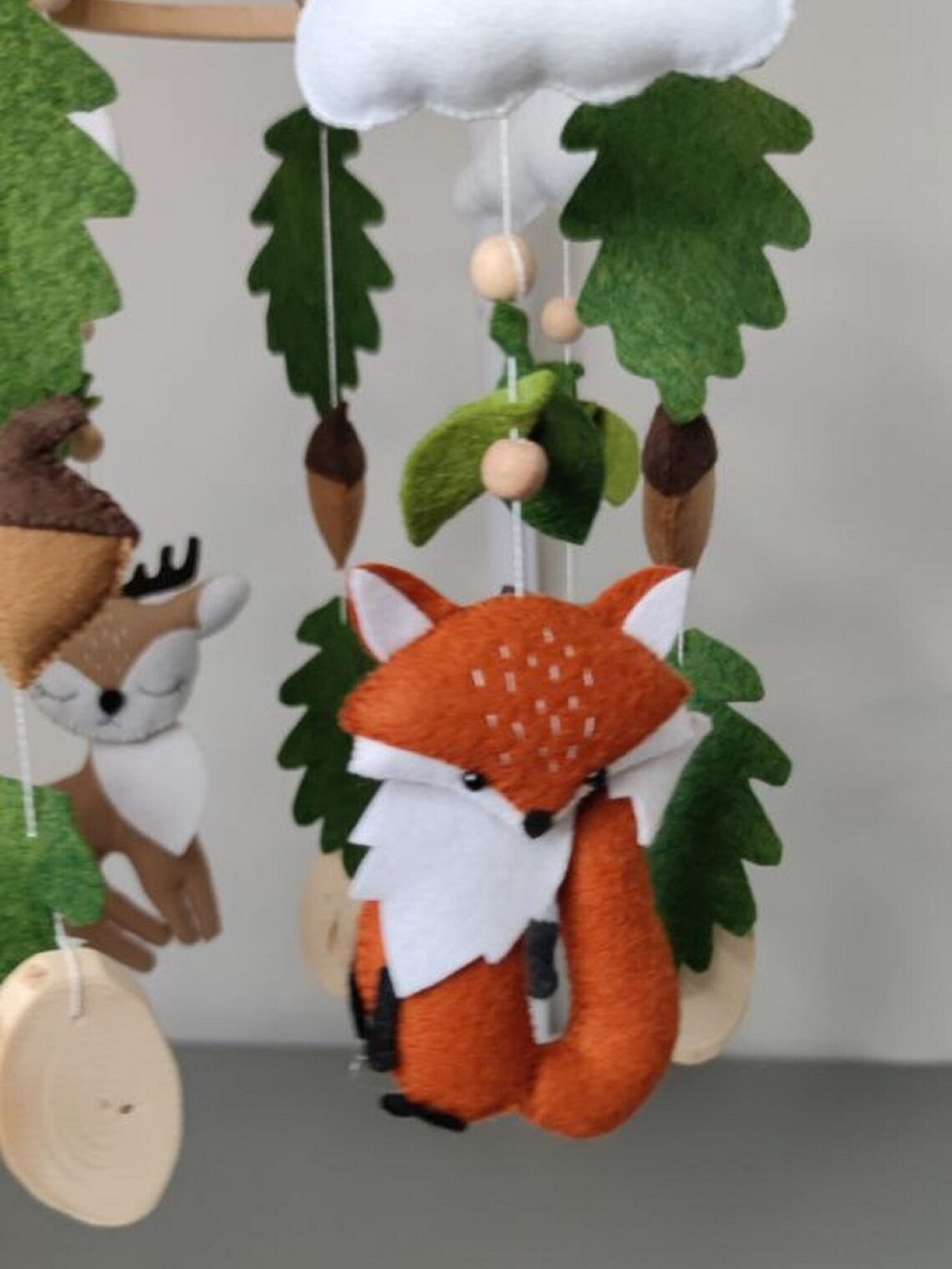 Baby Mobile Woodland Nursery Mobile Woodland Baby Shower Etsy