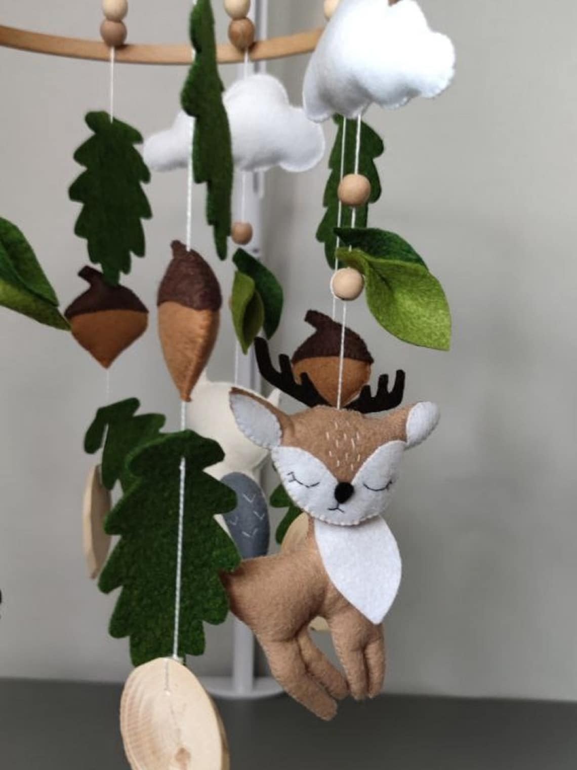 Baby Mobile Woodland Nursery Mobile Woodland Baby Shower Etsy