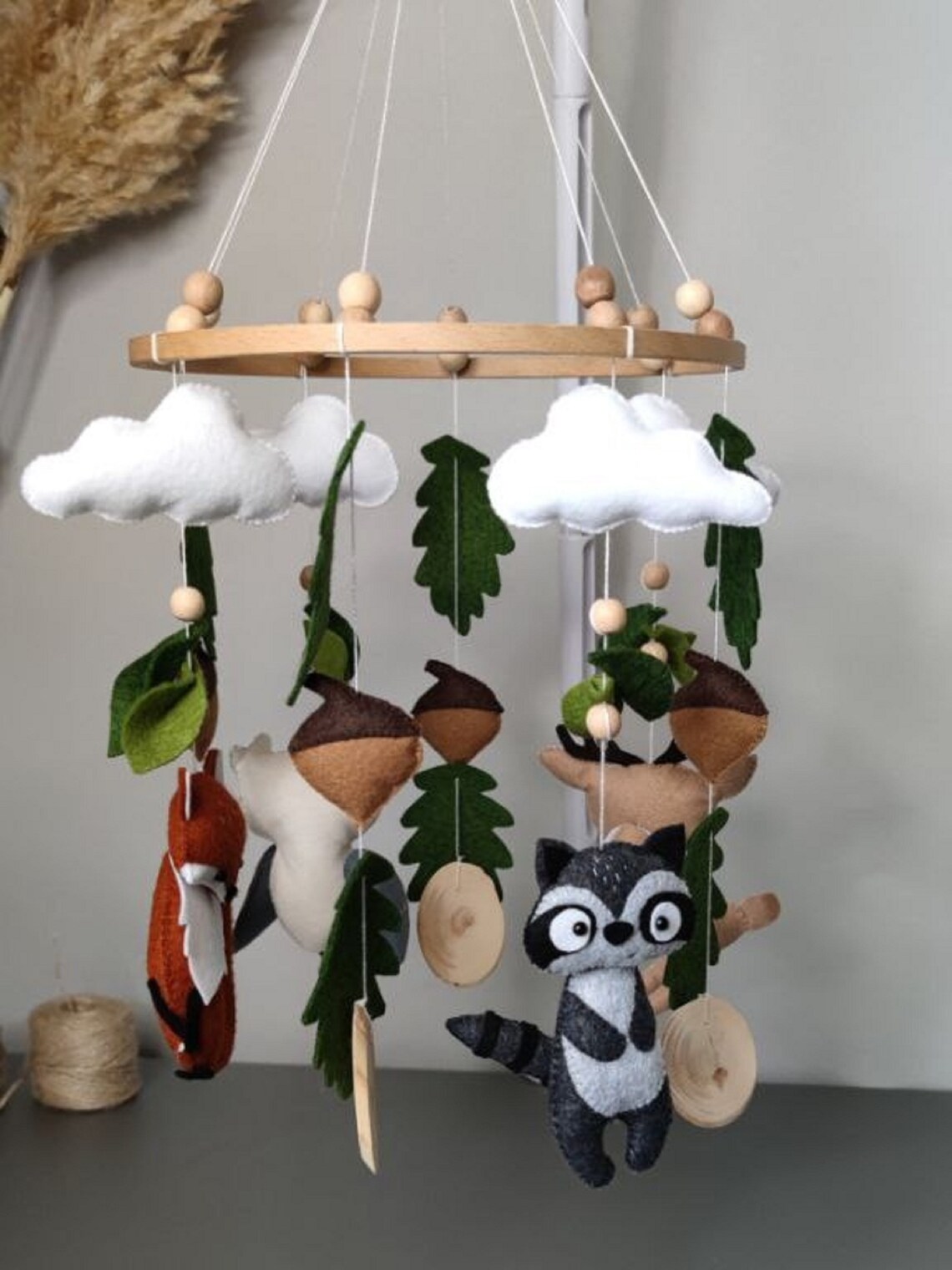 Baby Mobile Woodland Nursery Mobile Woodland Baby Shower Etsy