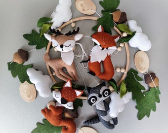 Baby mobile, woodland nursery, mobile woodland, baby shower, cot mobile, Forest baby, nursery mobile