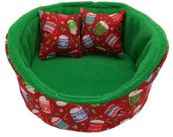 Guinea Pig Cuddle Cup Xmas Pattern Chinchilla Hedgehog Bed