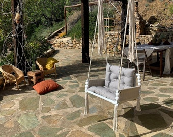 Handmade Luxury Swing, swing for kids, adults and teenagers, Wooden Indoor Outdoor - Great Gift!