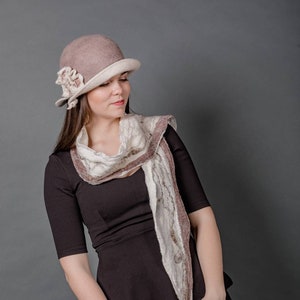 1920s cloche hat women, Boho hats for women, Tilt hat for women image 3