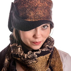 Artistic felt hats for women, Merino wool hat, Bucket hat women, 1920s womens hat, 20s cloche hat, pillbox hat, Great gatsby hat for women
