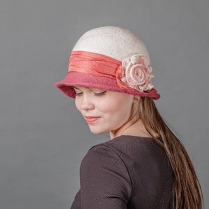 Wool Cloche Hat, Winter Hat for Women, Wool Bucket Hat for Women, Fall/Winter Hat for Girl,Vintage Style Elegant Hat for Women, Gift for her