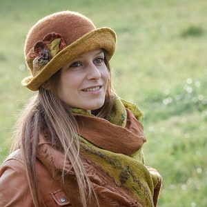 Felt Cloche hat, Winter Hats women, Woman&#39;s felted hat, Winter cloche hat, Wool felt hat lady, ladies winter hat, Felted hat lady, Felt hat