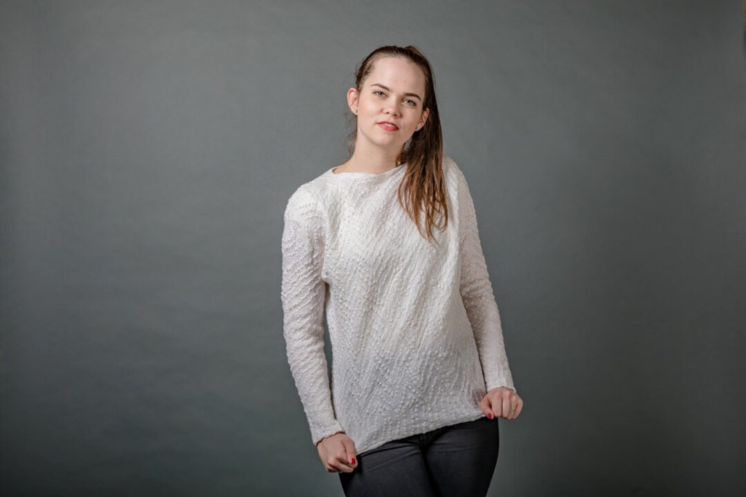 Maglione in lana merino, maglione minimalista da donna, morbido