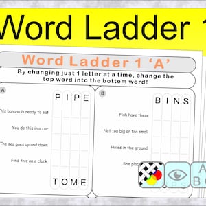 Word Ladder 1 - change one letter to make a new word