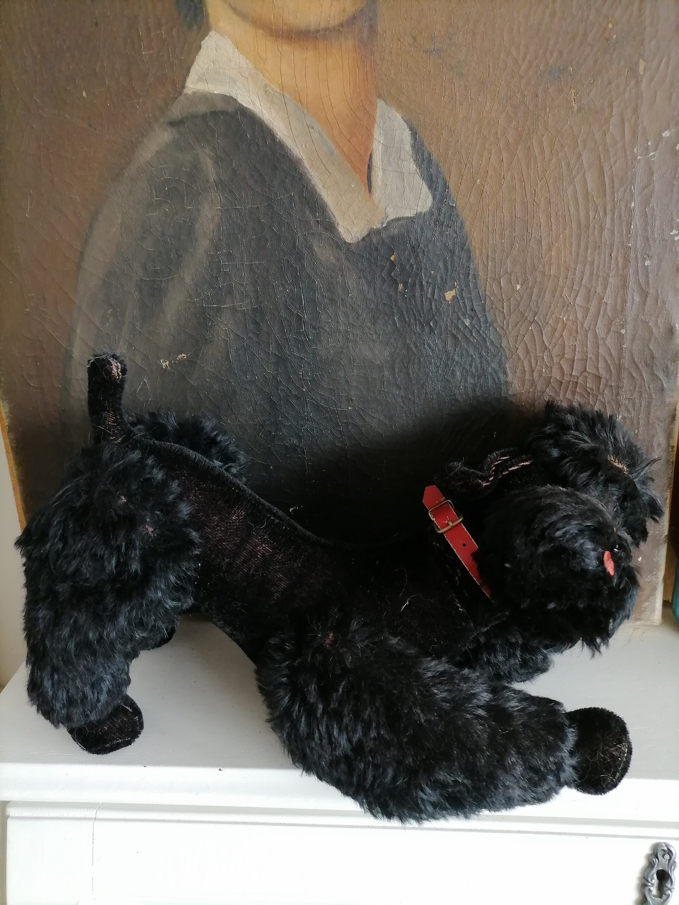 14.5 Tall Antique Steiff Black Mohair Dog Large Fully Etsy