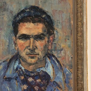 Vintage original retrato del hombre pintura al óleo original | Etsy