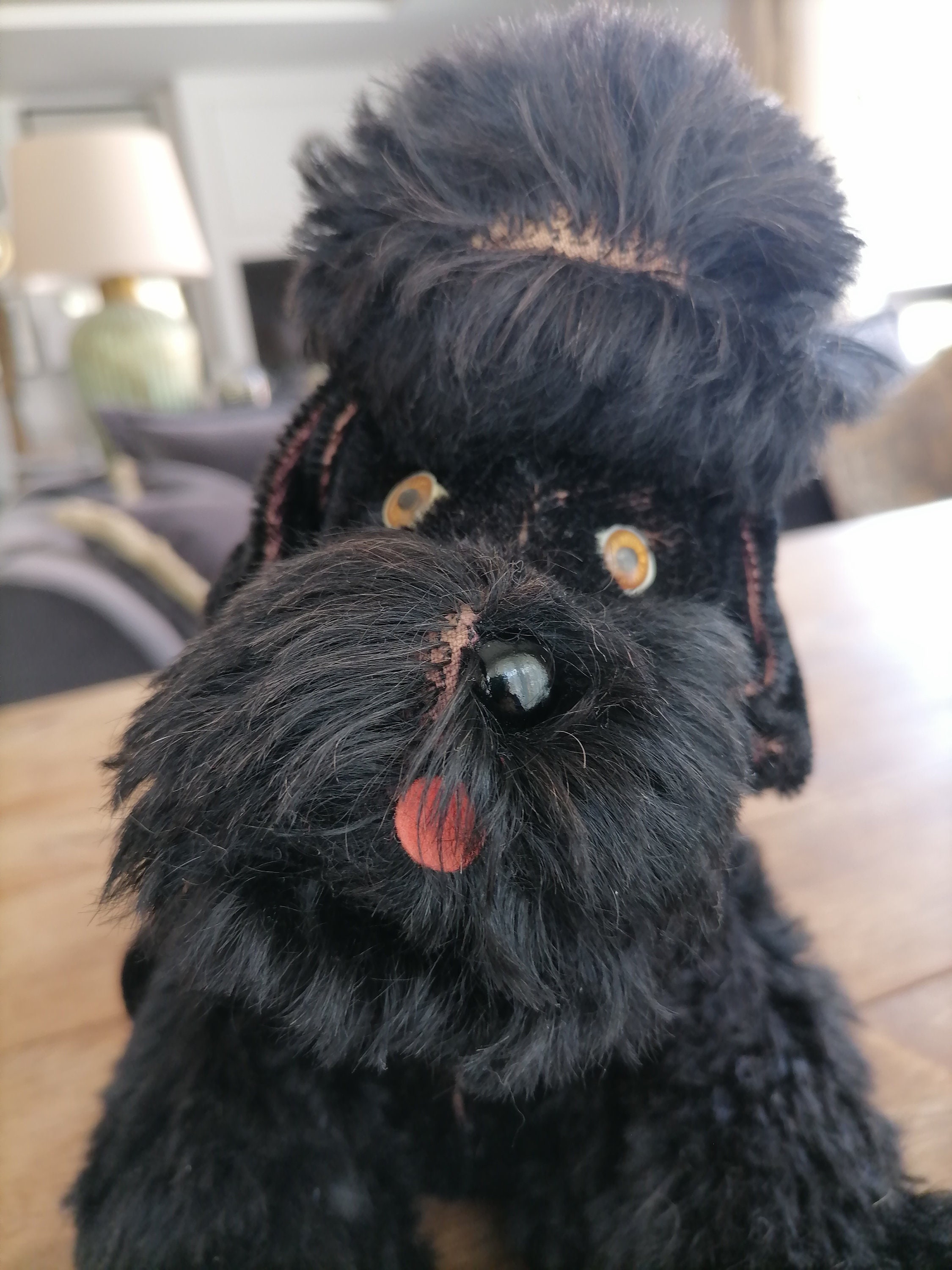 14.5 Tall Antique Steiff Black Mohair Dog Large Fully Etsy
