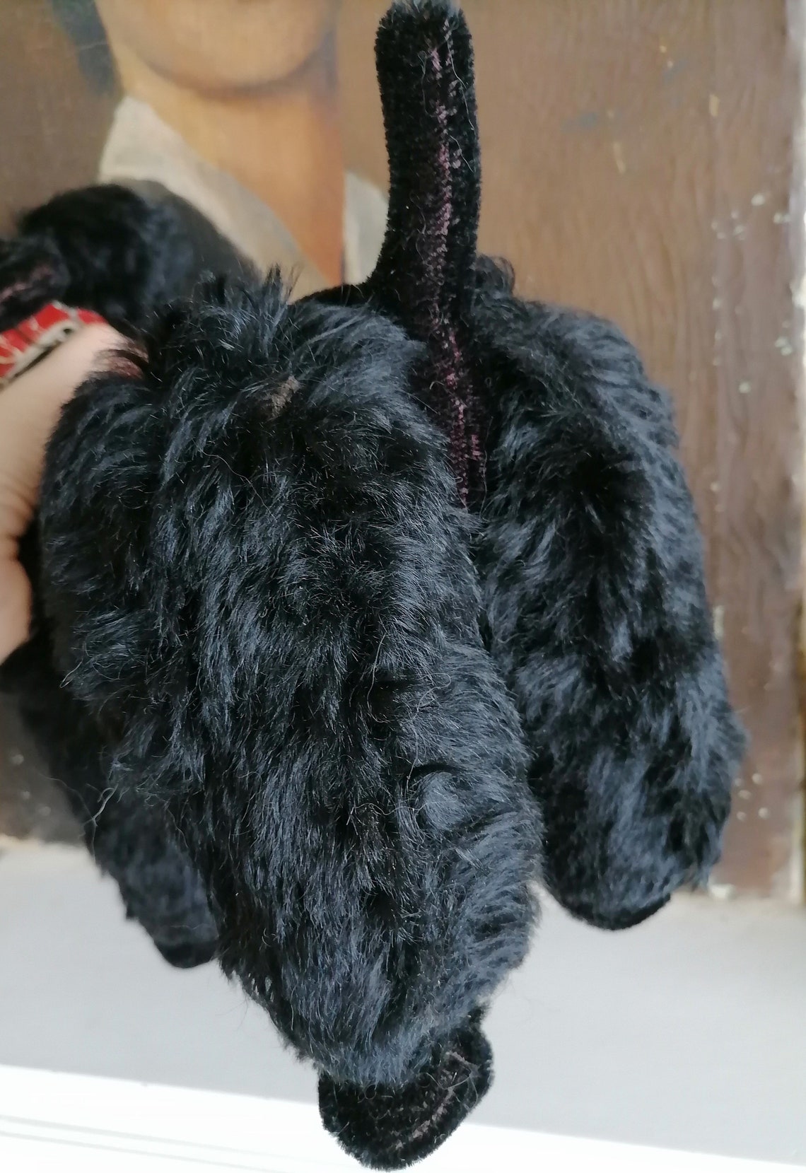 14.5 Tall Antique Steiff Black Mohair Dog Large Fully Etsy