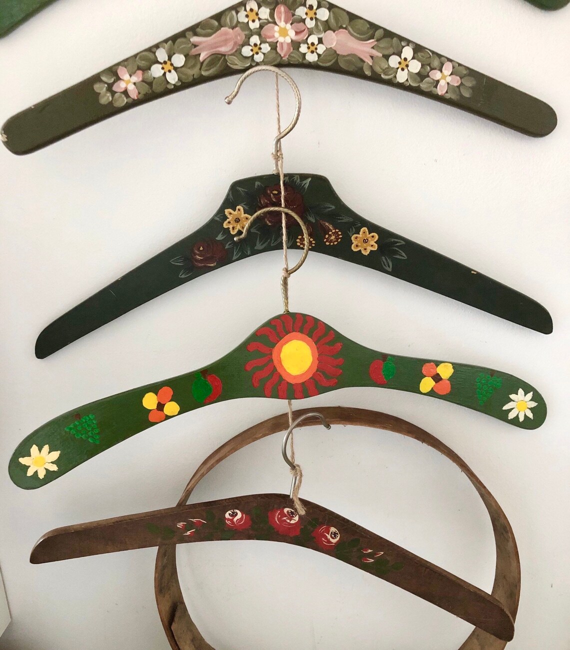 Pretty Floral Hangers Bedroom Decor Vintage Hand Painted Etsy