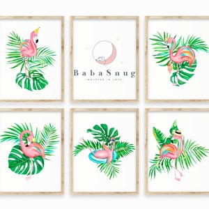 Tropical flamingo Art, Flamingo Gift, Flamingo Decor, Flamingo Art, Flamingo Print, Ice Cream Flamingo, Gift for Her