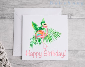 Flamingo Greeting Card, Flamingo Card, Flamingo Card Personalised, Handmade Flamingo Card, Flamingo, Tropical Flamingo, Flamingo gift