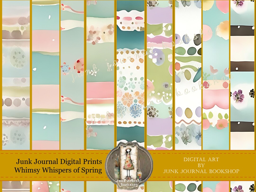 Digital Background Papers, Soft Whimsy Whispers of Spring for Your Junk ...