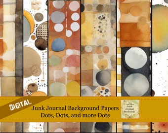 Watercolor Dots Junk Journal Paper: Faded Whimsy Art (Digital Download)