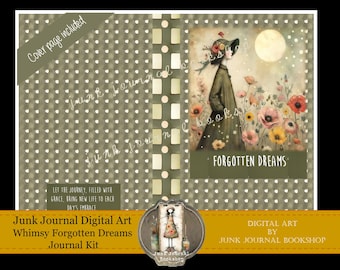Whimsy Forgotten Dreams Junk Journal Kit: Digital Art Papers (Digital Download)