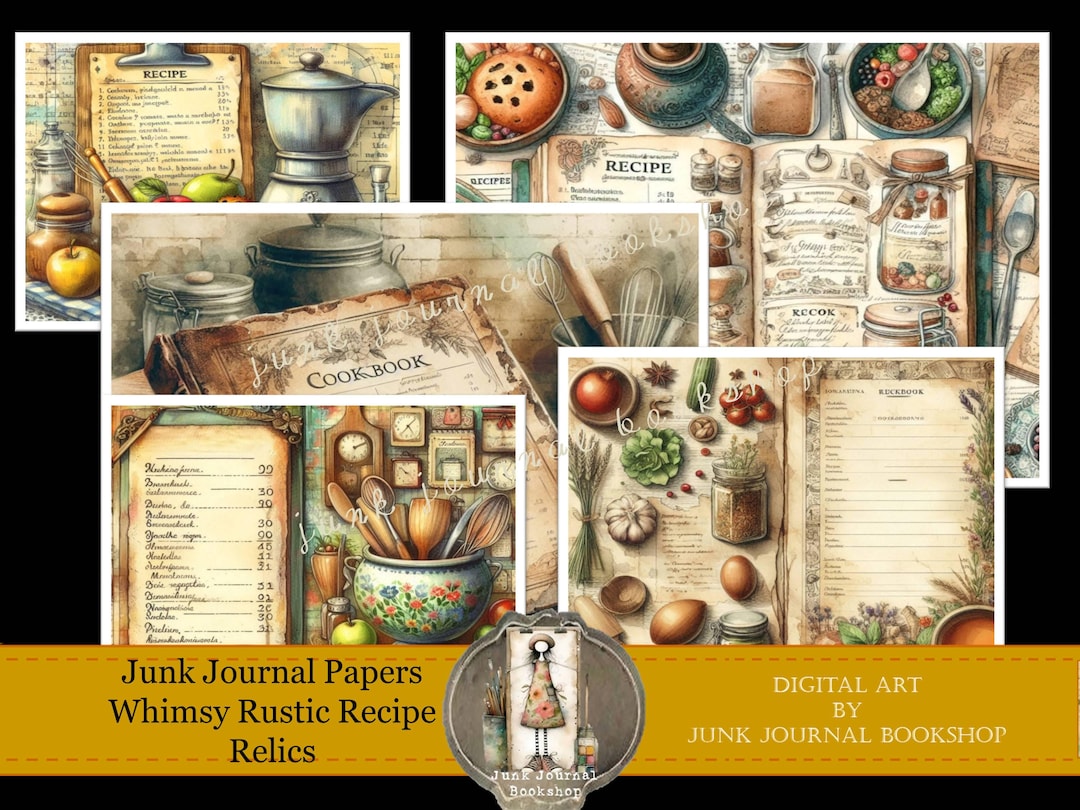 Rustic Recipe Pages Rustic Recipe Relics: Junk Journal Digital Paper (instant Download) - Etsy