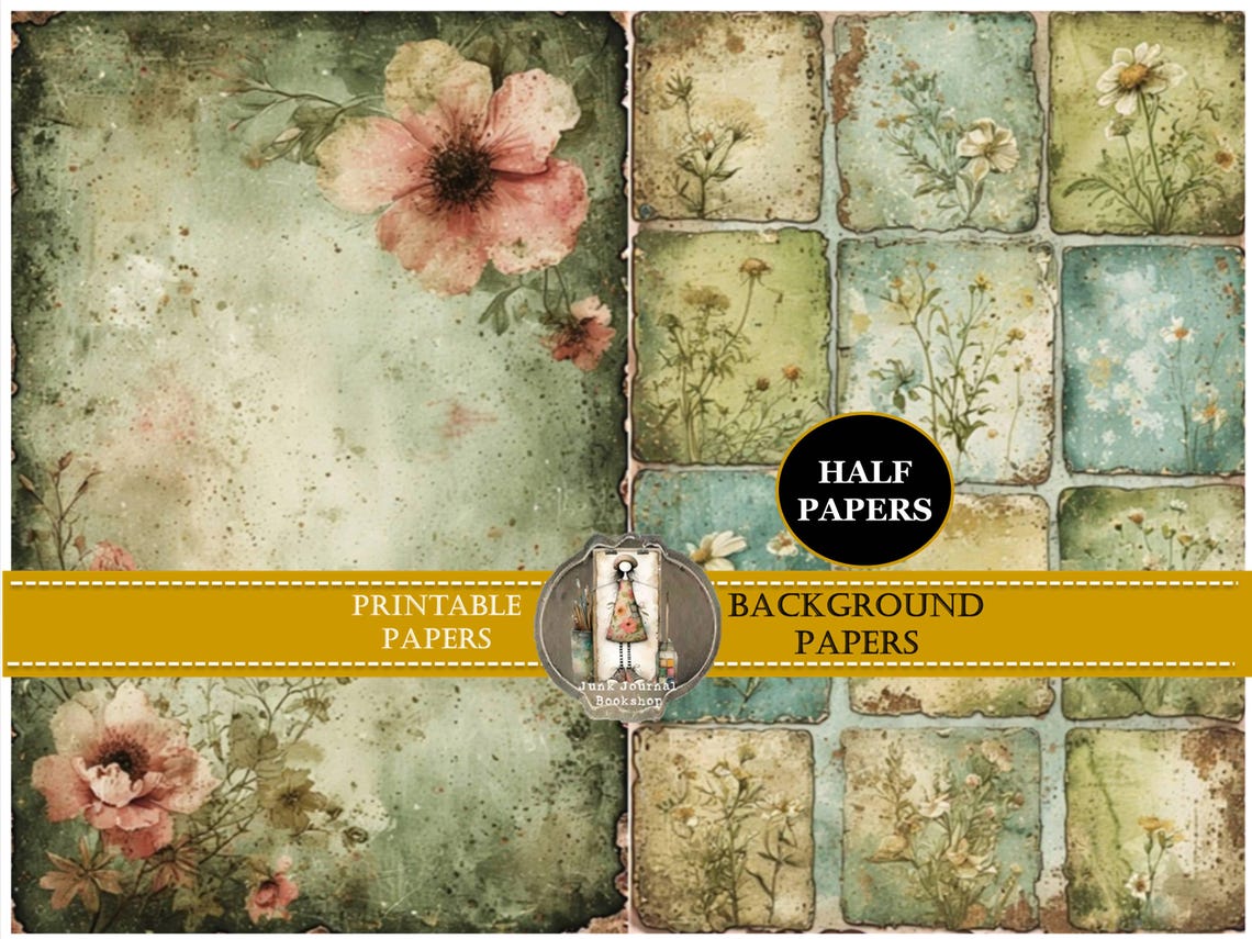 Whimsical Junk Journal Printable Papers, Digital Collage Pages ...