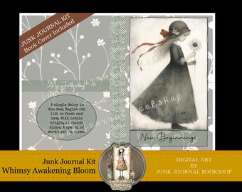 Whimsy Girl Junk Journal Kit: Awakening Bloom Digital Papers (Digital Download)