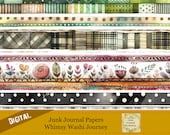 Washi Tape Digital Paper: Whimsical Junk Journal Prints (Digital Download)