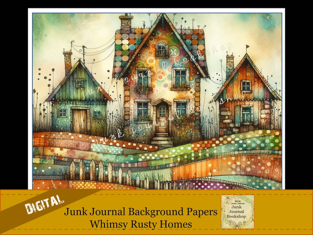Whimsical Homes Junk Journal Papers: Rusty Cottage Art (digital ...
