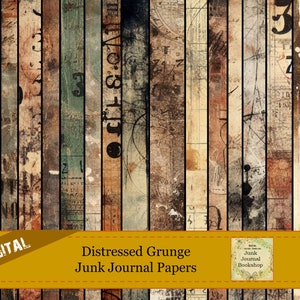Handmade Digital Grunge Distressed Papers.  Some with Faded Distressed Color.  Perfect for your Junk Journal Backgrounds.