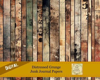Handmade Digital Grunge Distressed Papers.  Some with Faded Distressed Color.  Perfect for your Junk Journal Backgrounds.