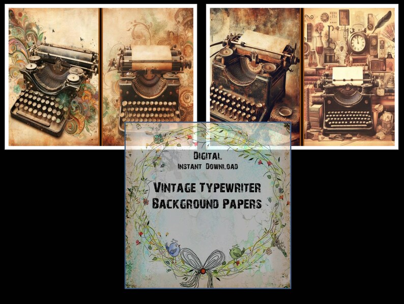 Vintage Typewriter Junk Journal Pages: Rusty Steampunk Half-page Prints ...