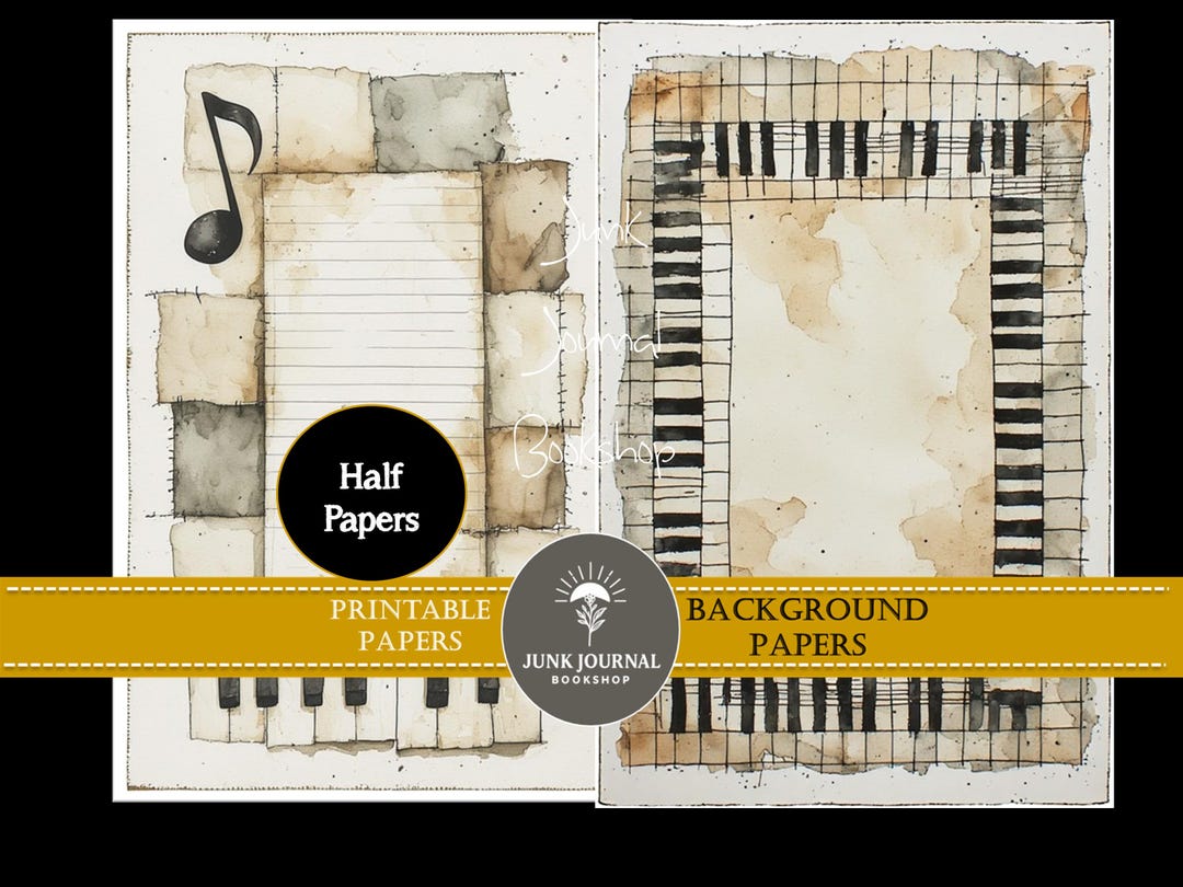 Shreded Background Note Chalked Notes and Keys Background Paper Collection – Junk Journal ...