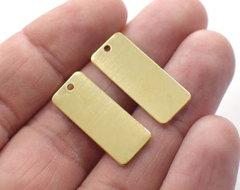 0.8 x 10 x 25 mm 2 Hole Raw Brass Rectangle Blanks Findings