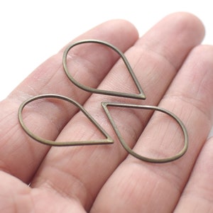 1 x 18 x 29 mm , Antique Brass  Drop Ring Findings