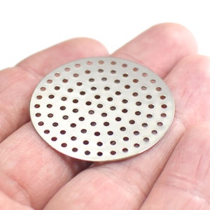 0.5 x 35  mm , Silver Tone Round  Disc Findings - Multi Hole