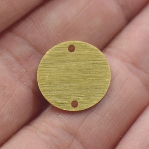 0.8 x 16  mm ,  Raw Brass Textured  Round Findings  - 2 Hole