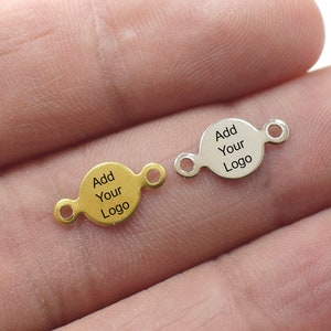 Custom Jewelry Logo Charms -Personalized Logo Charms -Jewelry Tag Charms - 0.5 x 7 x 13 mm - Jewelry Label Findings