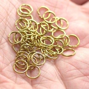 0.7 x 7 mm ,  Raw Brass  Jump Rings Findings
