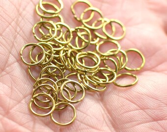 0.7 x 7 mm ,  Raw Brass  Jump Rings Findings