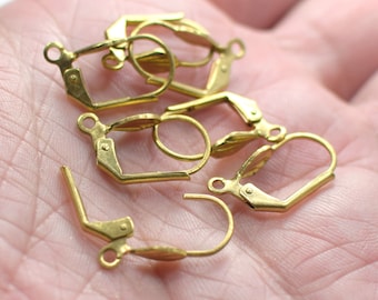 10 x 19 mm , Raw Brass  LeverBack Earring Charms