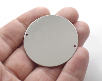0,7 x 40 mm, roestvrij staal ronde stempelen blanks bevindingen - 2 gat