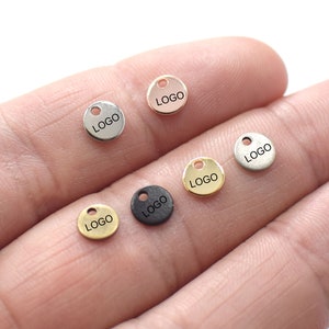 Custom Jewelry Logo Charms -Personalized Logo Charms -Jewelry Tag Charms - 0.8 x 6 mm - Jewelry Label Findings