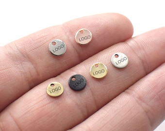 Custom Jewelry Logo Charms -Personalized Logo Charms -Jewelry Tag Charms - 0.8 x 6 mm - Jewelry Label Findings