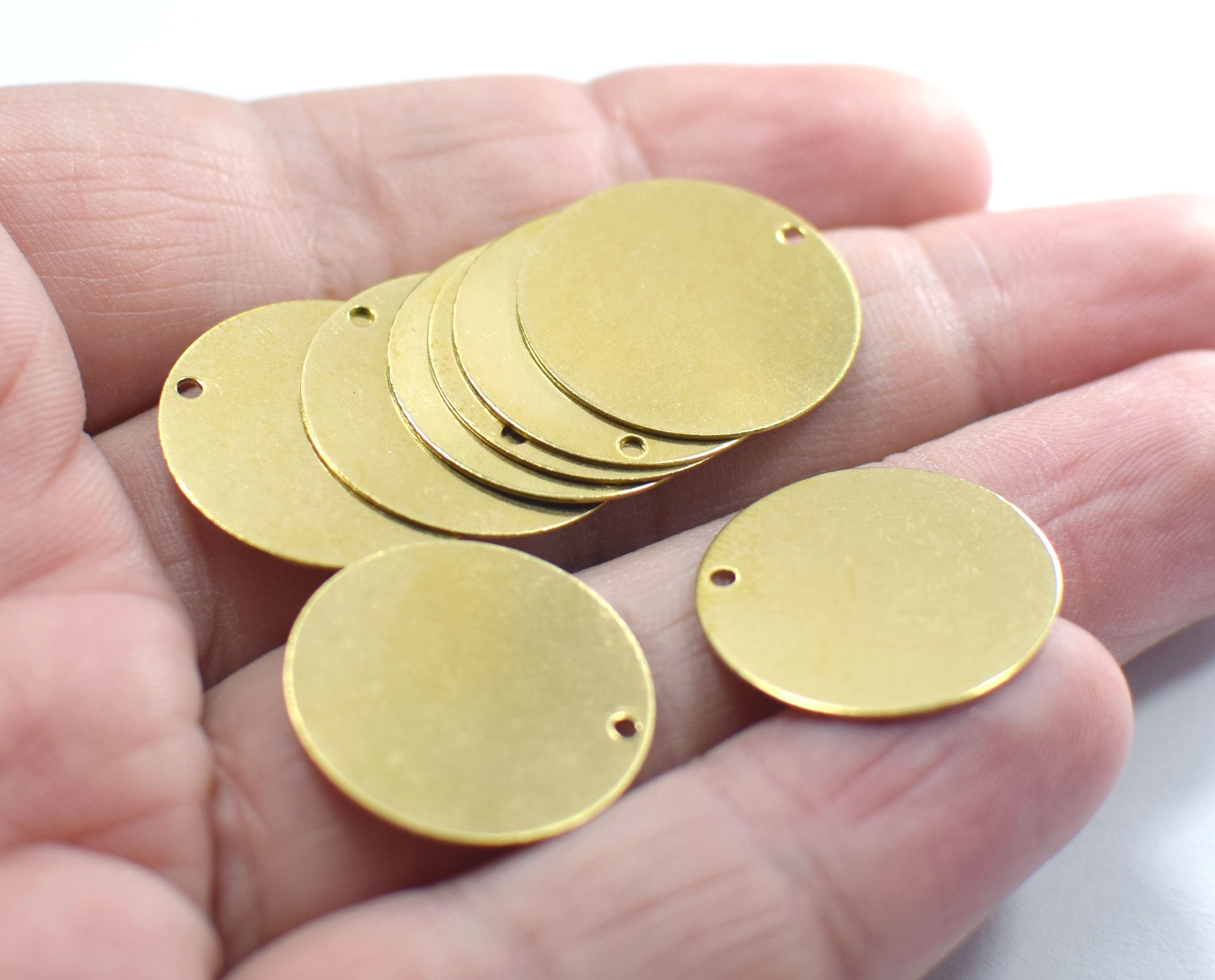 0.5 x 20 mm Raw Brass Stamping Disc Round 1 Hole Etsy