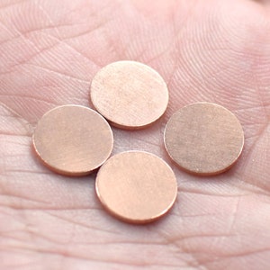 0.8 x 10 mm ,  Raw Copper Round Coin Findings  - No Hole